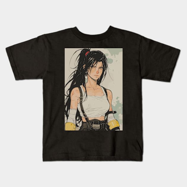 Tifa Lockhart FF7 Final Fantasy VII Rebirth Kids T-Shirt by moreirapod